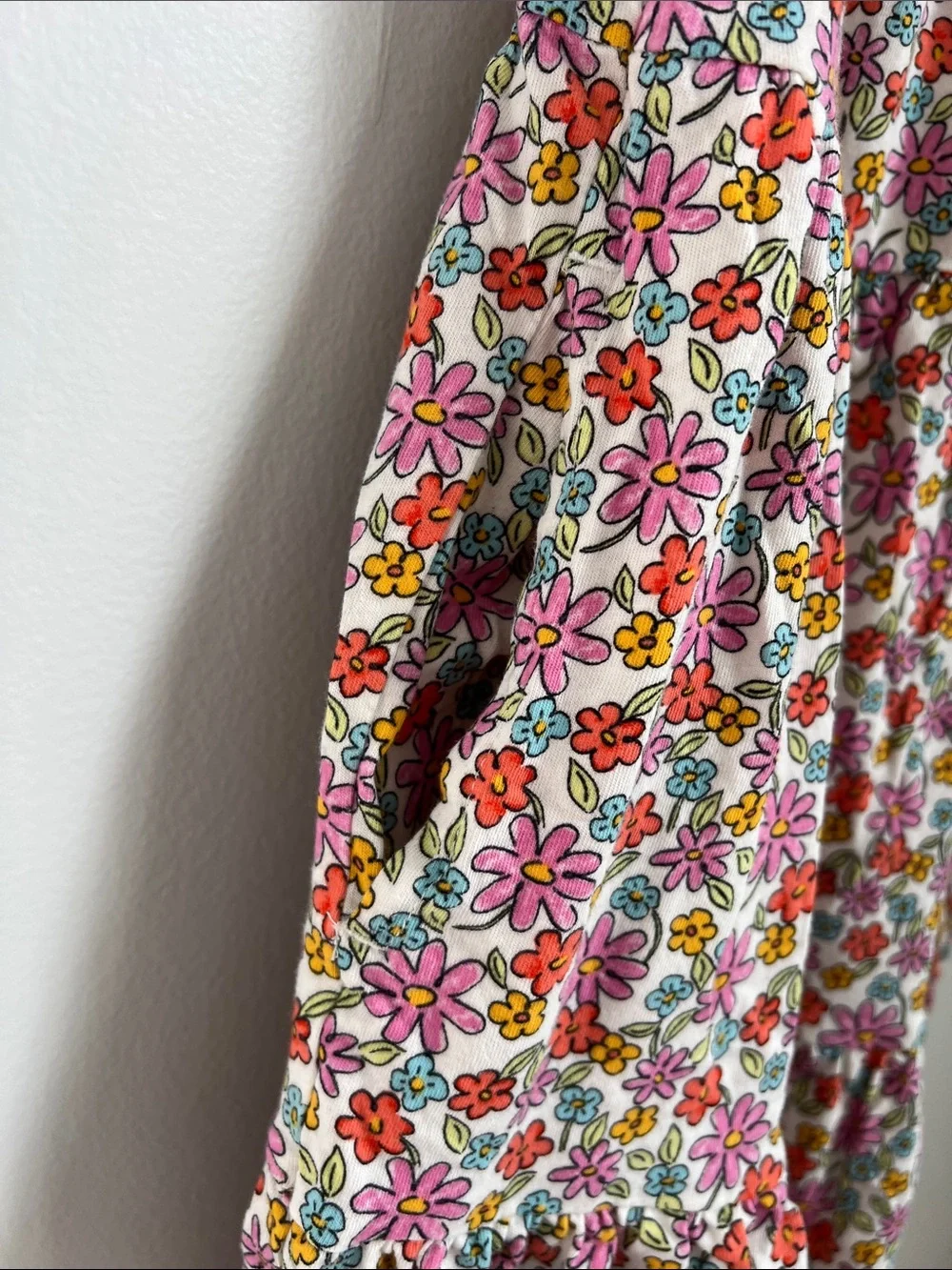 Old Navy l Cotton White Floral Tiered Dress Multi-Color Flowers #867463-01 Sz M